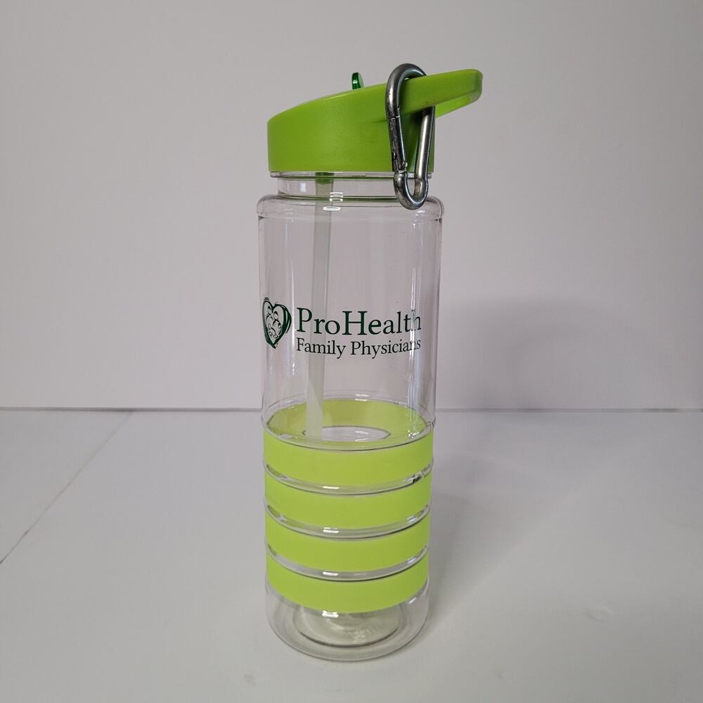 Pro Health Clear Water Bottle with Green Accents